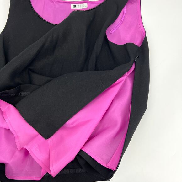 Vintage Carole Little Black Fuchsia Shell and Sheer Fuchsia ¾ Sleeve Jacket XL - Picture 9 of 14